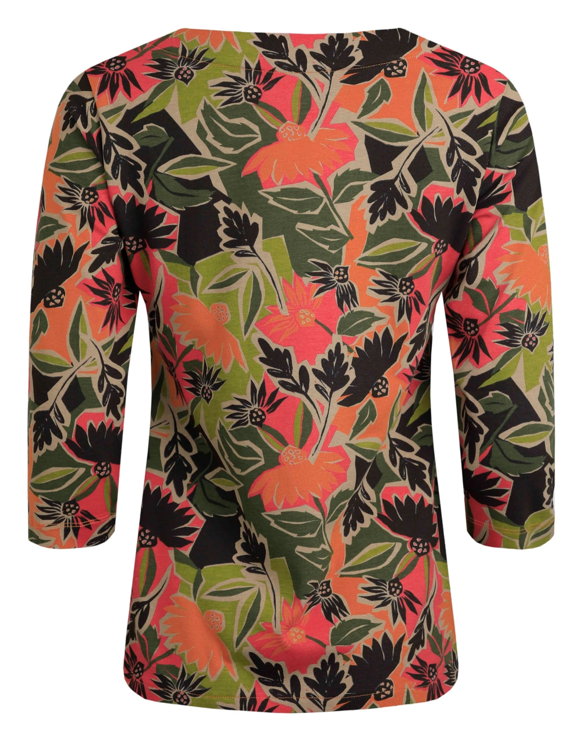 Weird Fish Womens Pinto Floral Print Jersey Tee - Brick Orange