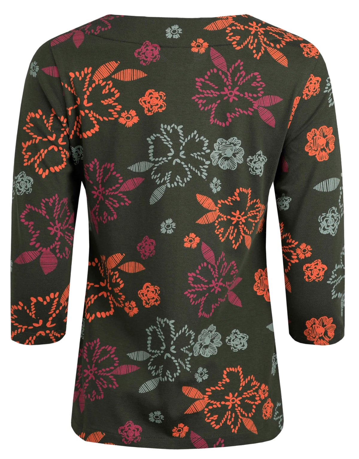 Weird Fish Womens Pinto Floral Print Jersey Tee - Fir Green