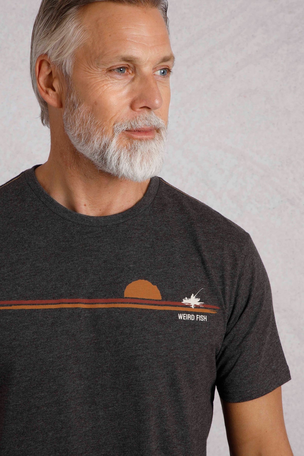 Weird Fish Mens Fishing Print Tee - Chocolate