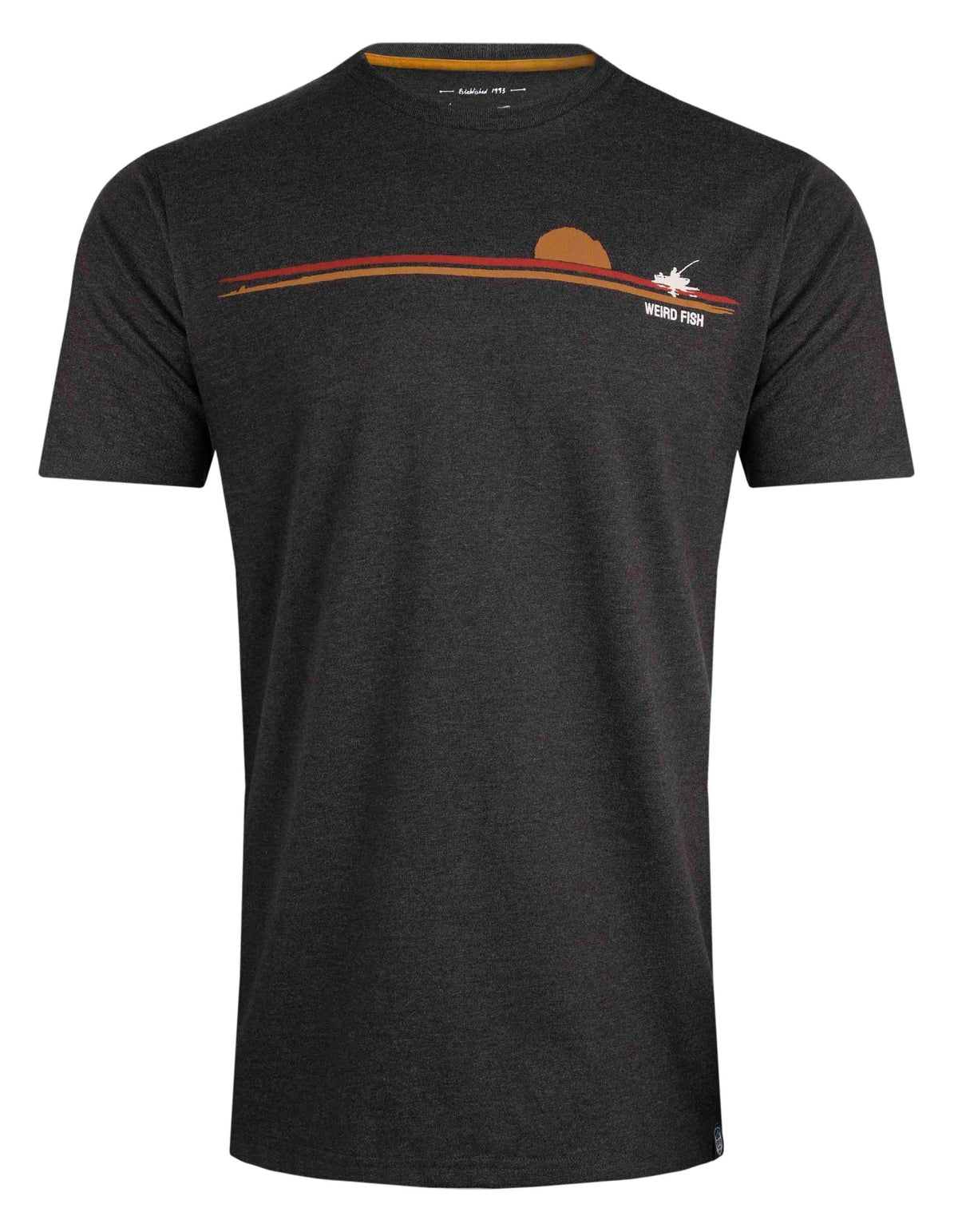 Weird Fish Mens Fishing Print Tee - Chocolate