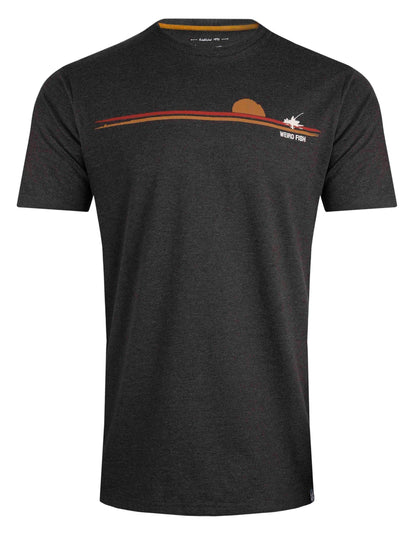Weird Fish Mens Fishing Print Tee - Chocolate