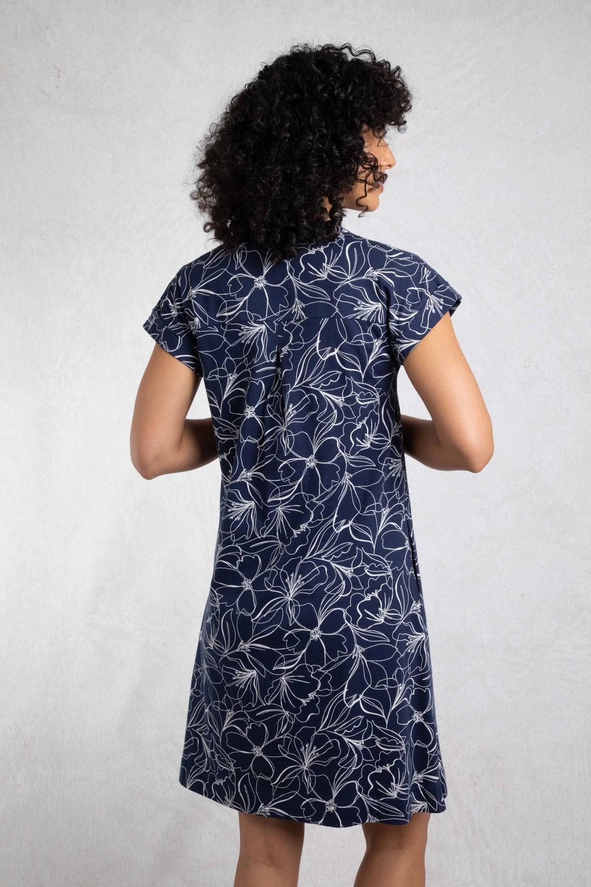 Weird Fish Womens Suffolks Printed Jersey Dress	- Dark Navy