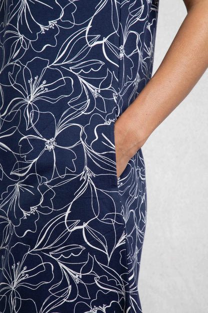 Weird Fish Womens Suffolks Printed Jersey Dress	- Dark Navy