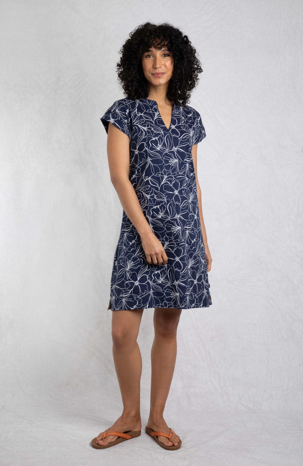 Weird Fish Womens Suffolks Printed Jersey Dress	- Dark Navy