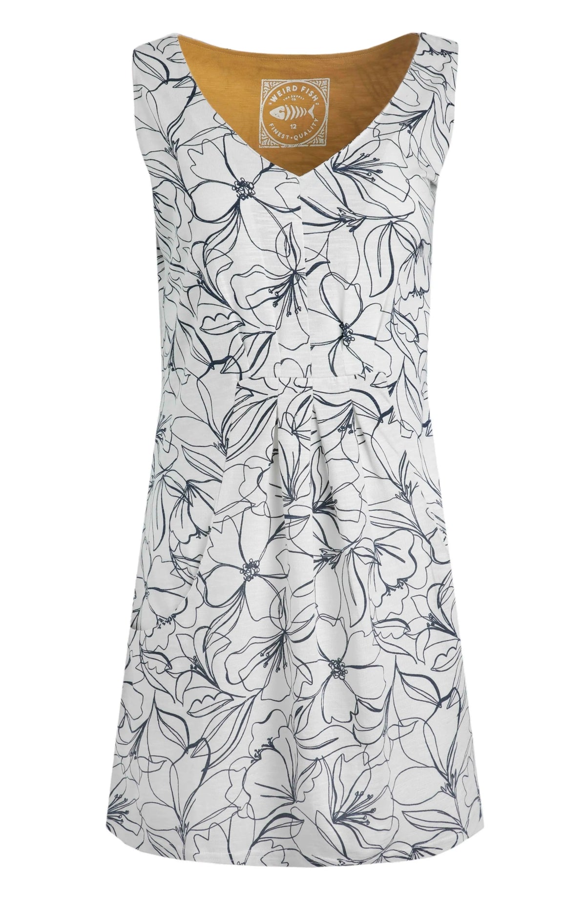 Weird Fish Womens Indus Printed Jersey Tunic - Light Cream
