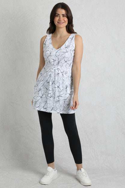Weird Fish Womens Indus Printed Jersey Tunic - Light Cream