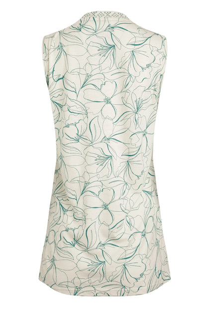 Weird Fish Womens Nonno Printed Cotton Slub Jersey Vest - Viridis