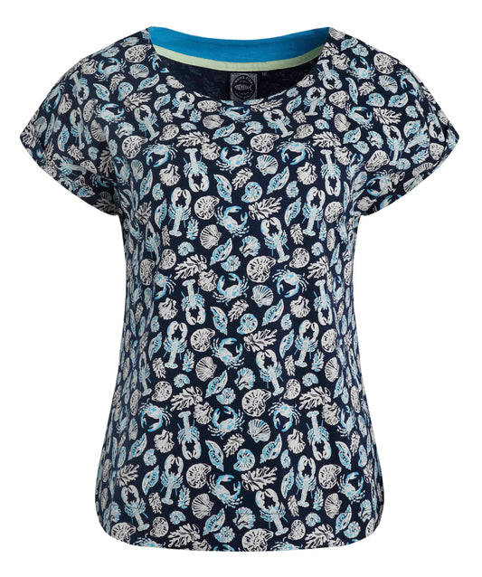 Weird Fish Womens Paw Paw T-Shirt - Ocean Blue