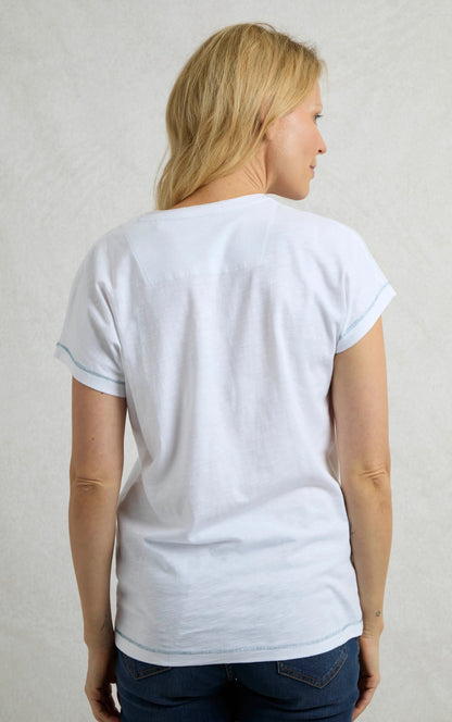 Weird Fish Womens Beach Run Print T-Shirt - White