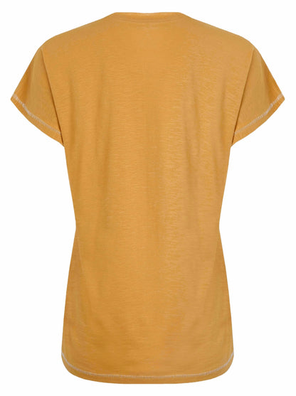 Weird Fish Womens Fern Bee Print T-Shirt - Deep Amber