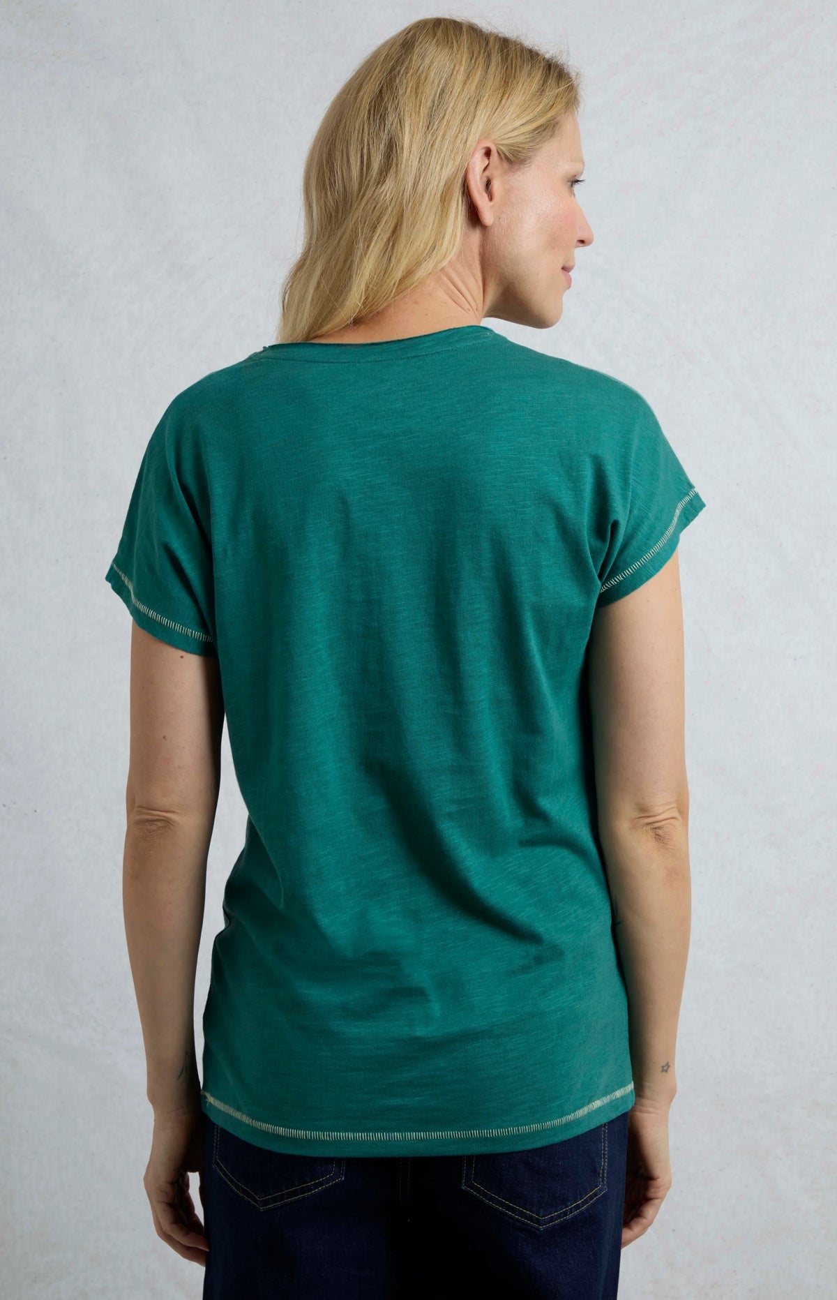 Weird Fish Womens Fern Bee Print T-Shirt - Forest Green