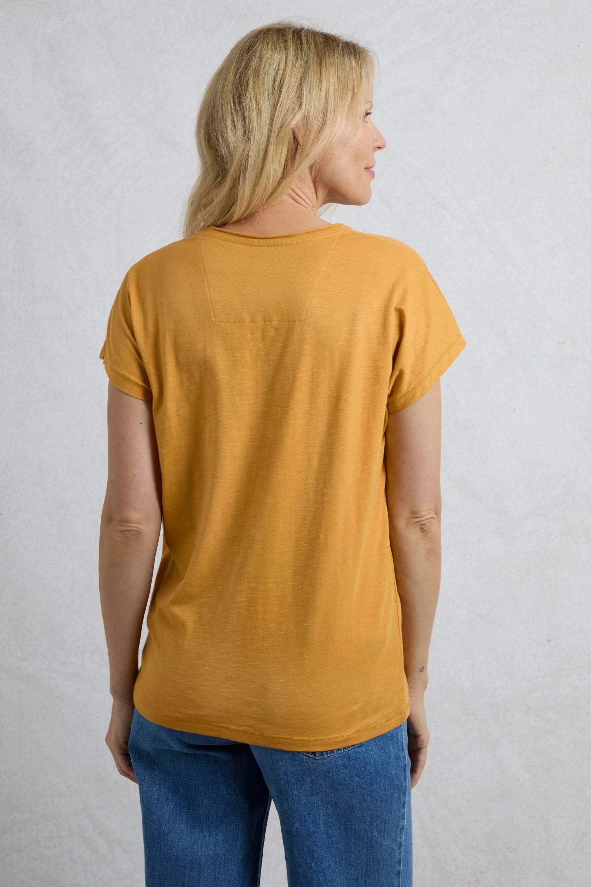 Weird Fish Womens Fern Bee Print T-Shirt - Deep Amber