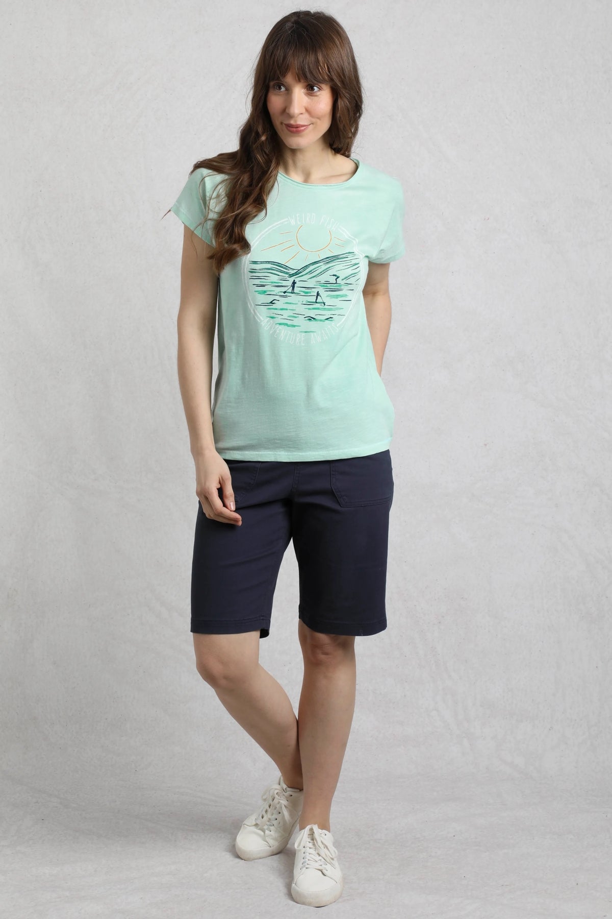 Weird Fish Womens Adventure Awaits Print Tee - Seafoam