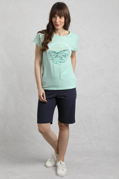 Weird Fish Womens Adventure Awaits Print Tee - Seafoam