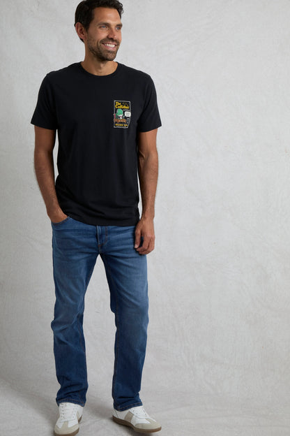Weird Fish Mens Codfather Print T-Shirt - Black