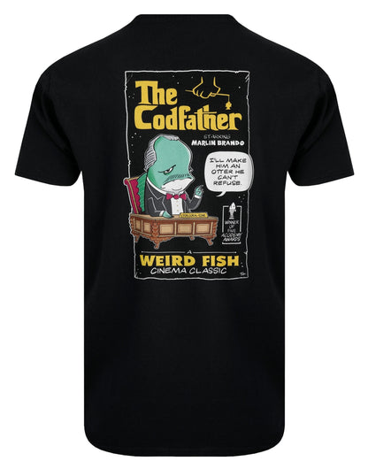 Weird Fish Mens Codfather Print T-Shirt - Black