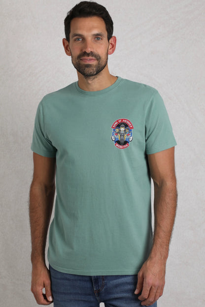 Weird Fish Mens Sons of Anchovy Printed Tee - Mineral Blue