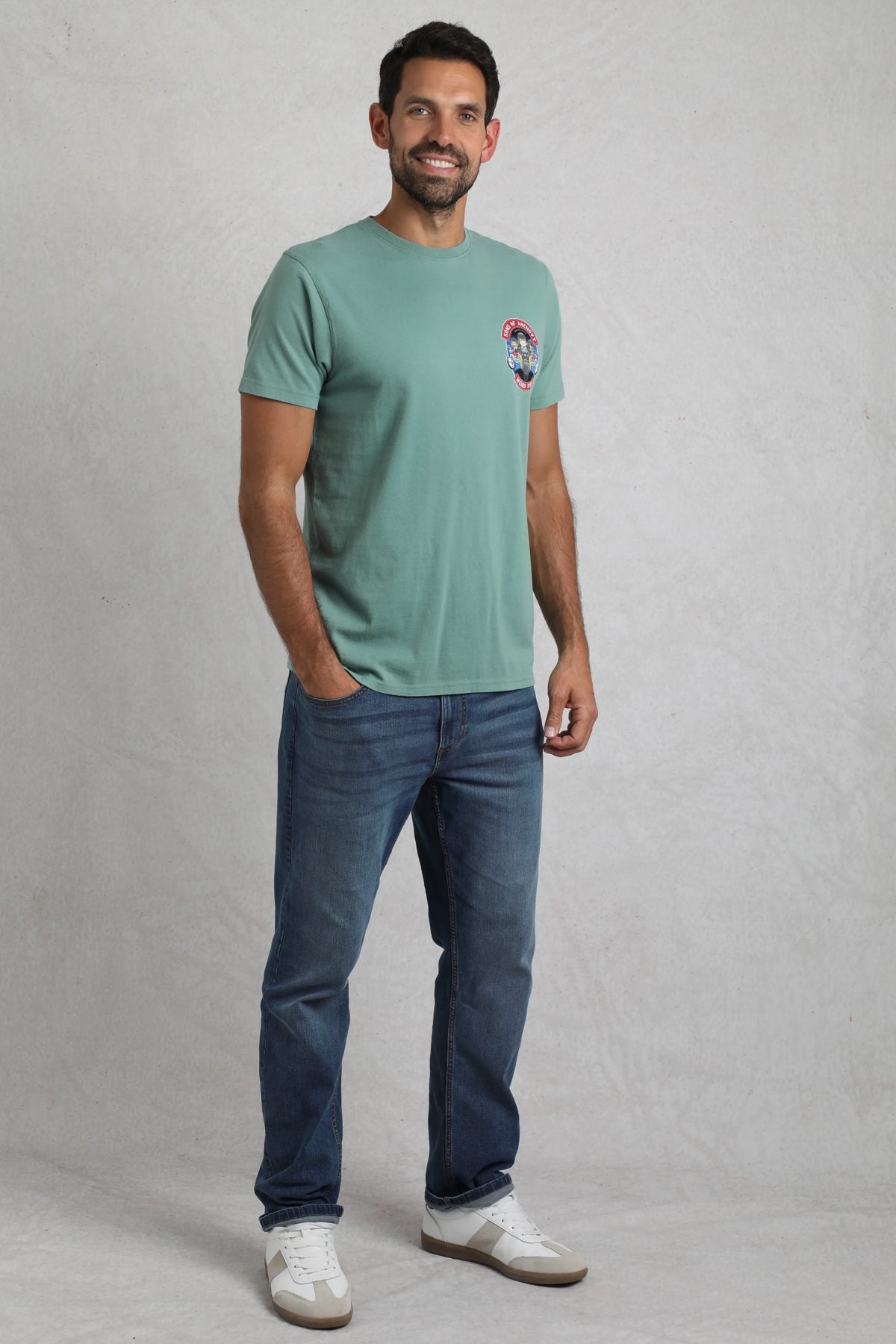 Weird Fish Mens Sons of Anchovy Printed Tee - Mineral Blue