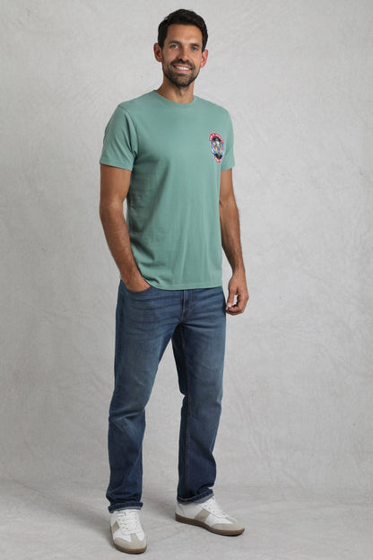 Weird Fish Mens Sons of Anchovy Printed Tee - Mineral Blue