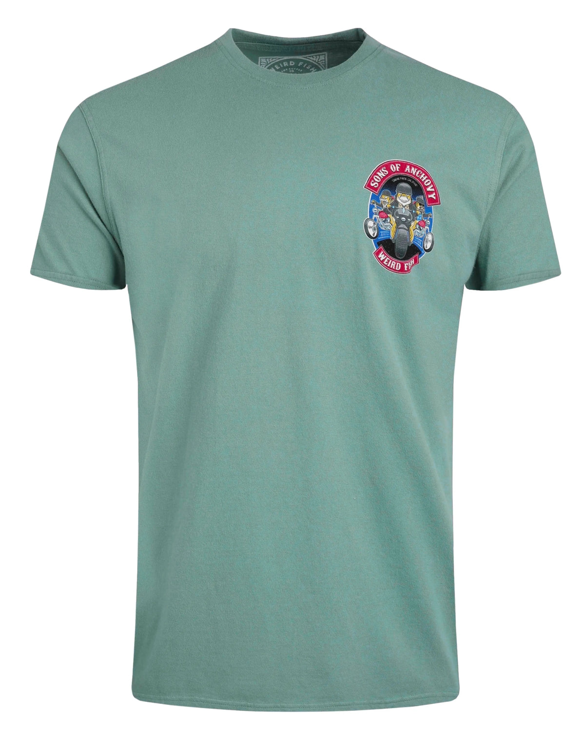 Weird Fish Mens Sons of Anchovy Printed Tee - Mineral Blue