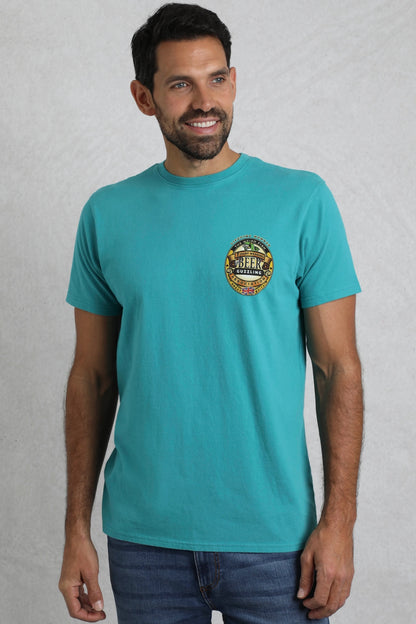 Weird Fish Mens Beer Guzzling Print T-Shirt - Viridis