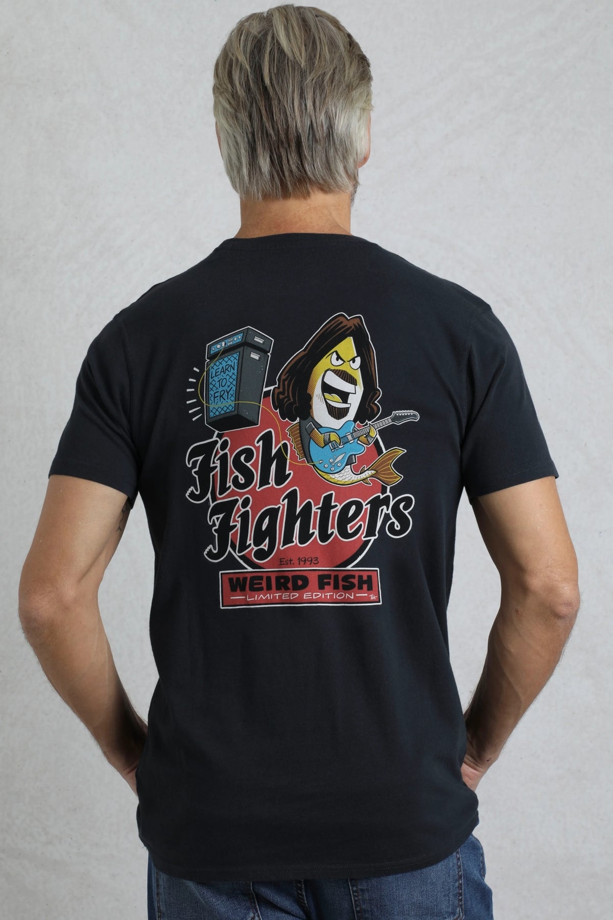 Weird Fish Mens Fish Fighters Printed Tee - Navy