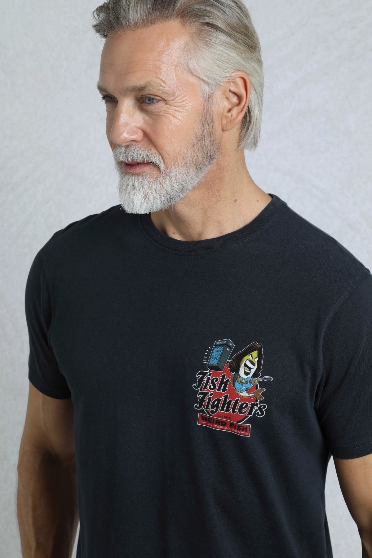Weird Fish Mens Fish Fighters Printed Tee - Navy