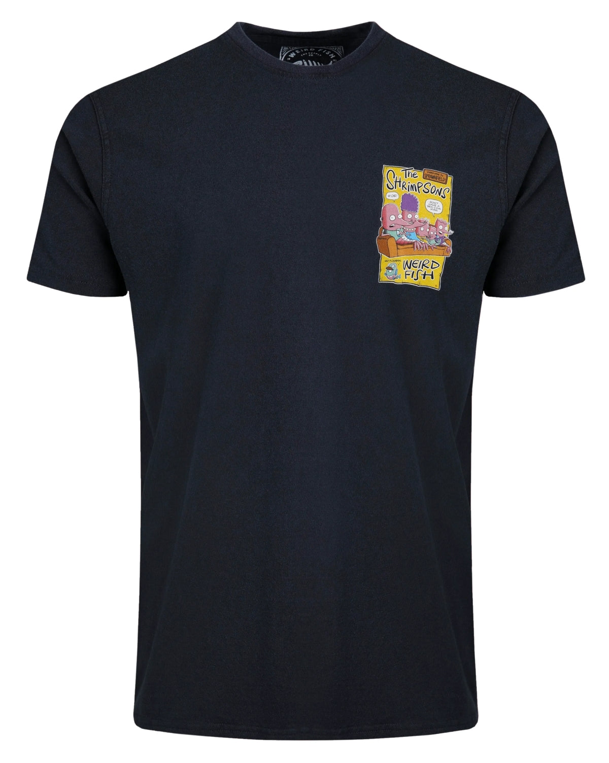 Weird Fish Mens Shrimpsons Print T-Shirt - Navy