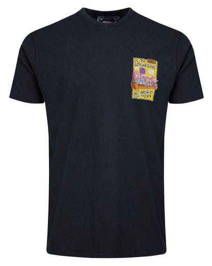 Weird Fish Mens Shrimpsons Print T-Shirt - Navy