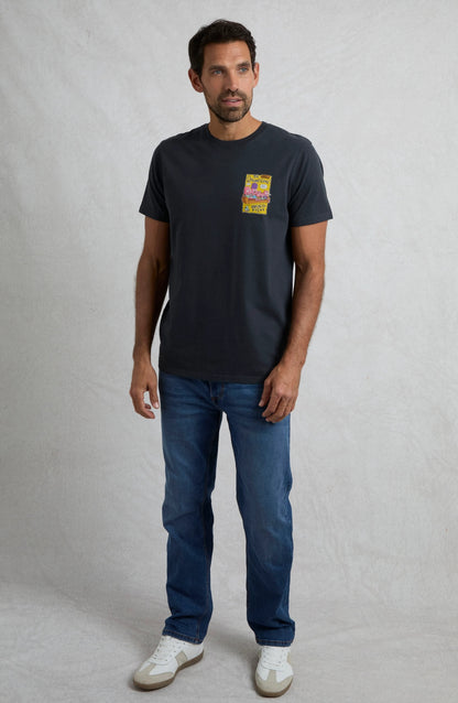 Weird Fish Mens Shrimpsons Print T-Shirt - Navy
