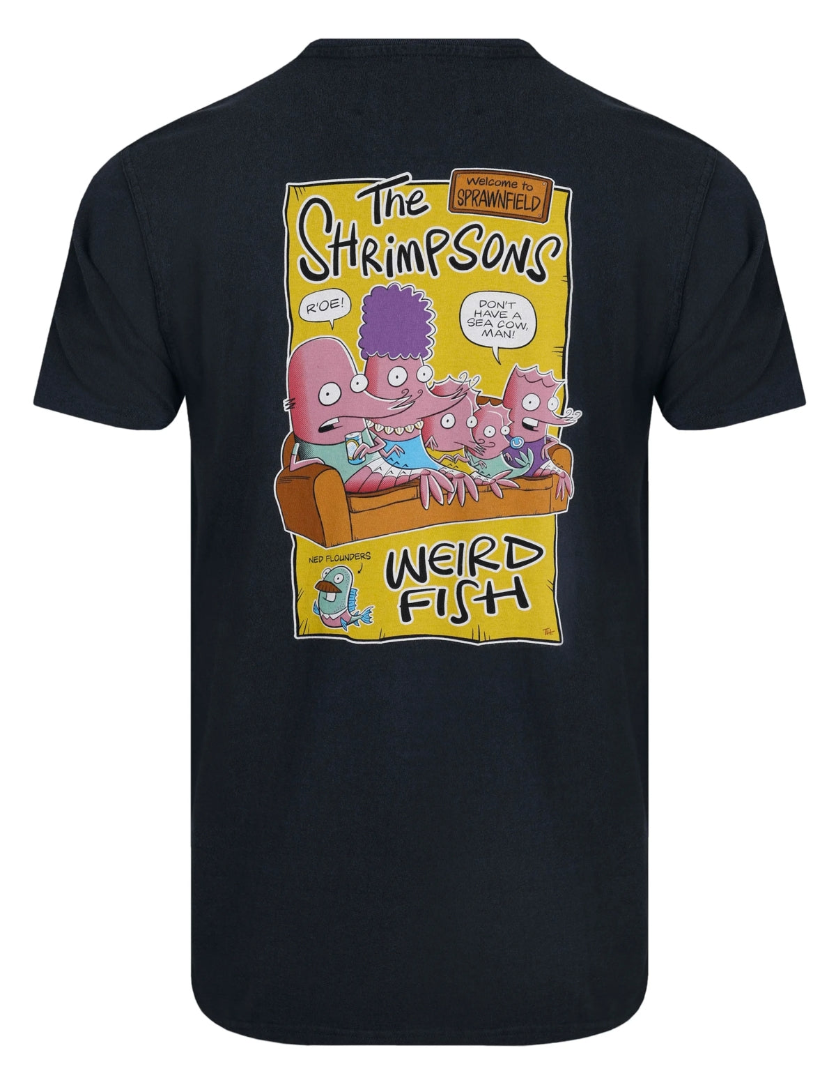 Weird Fish Mens Shrimpsons Print T-Shirt - Navy