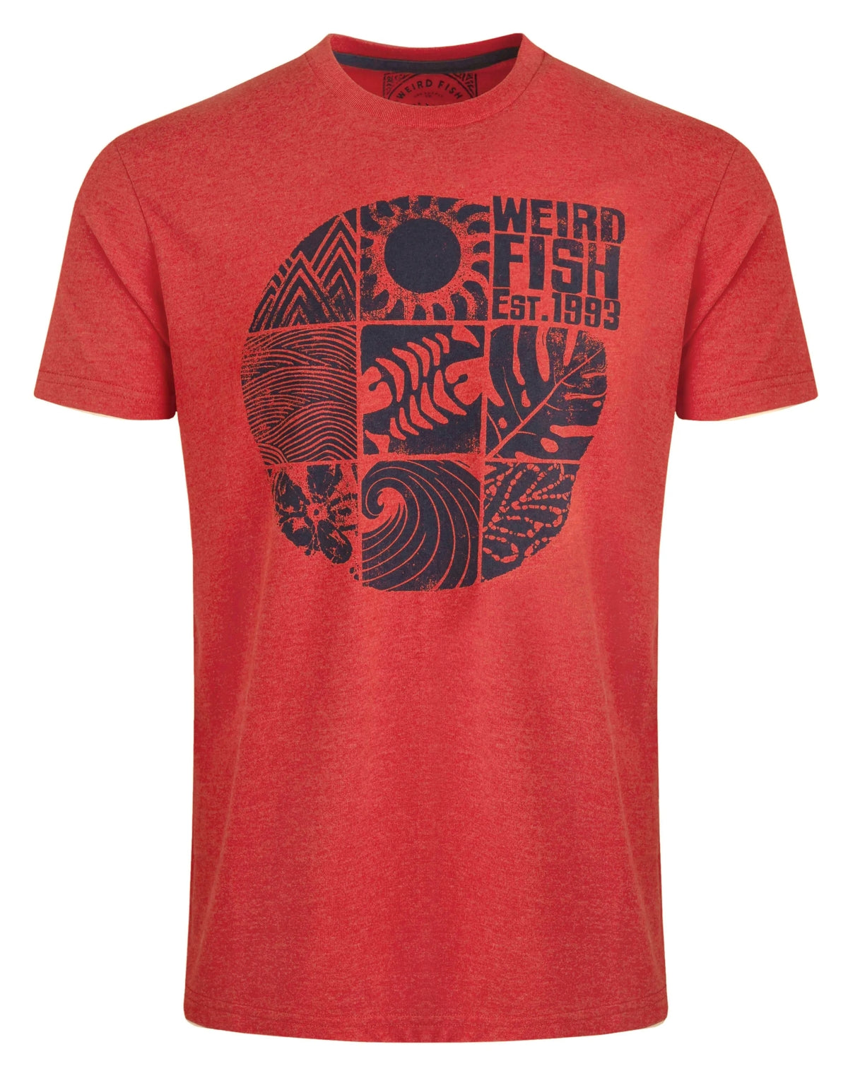 Weird Fish Mens Summer Sector Printed Tee - Retro Red