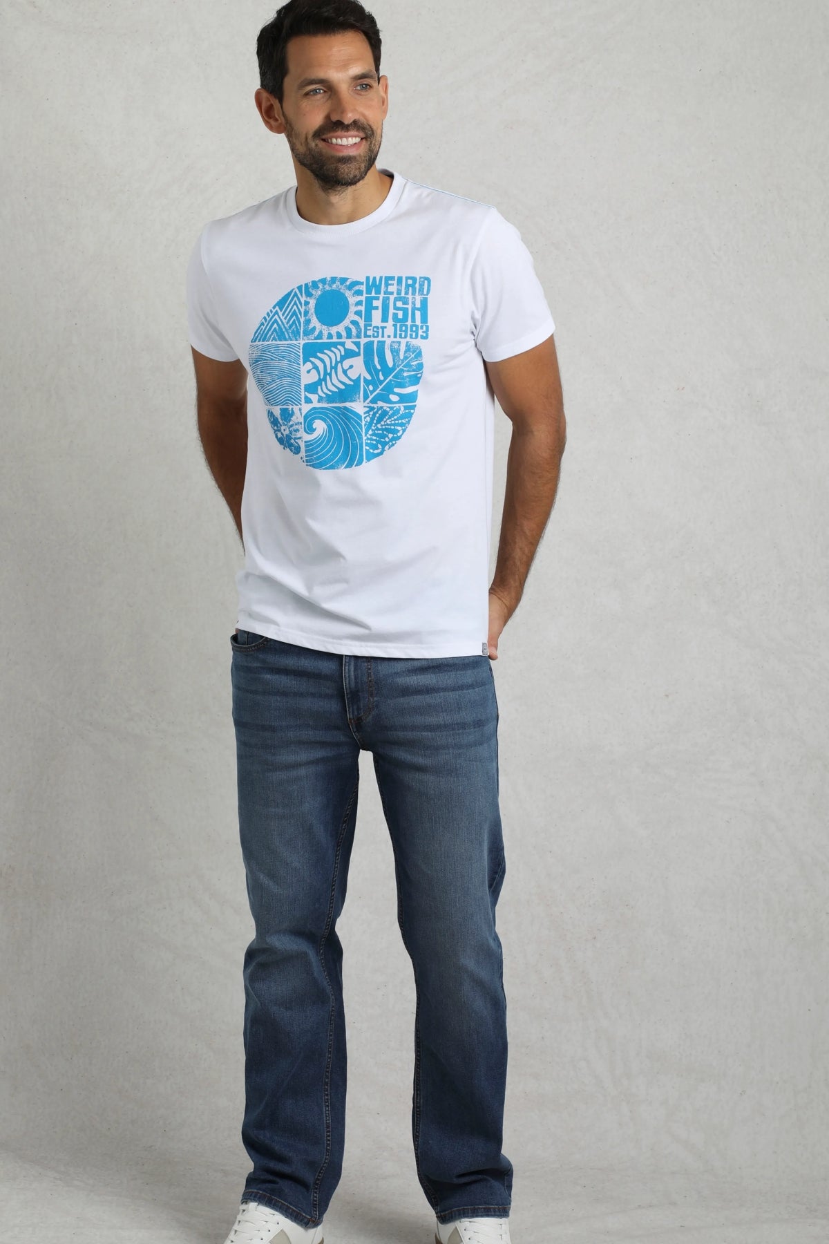 Weird Fish Mens Summer Sector Printed Tee - White