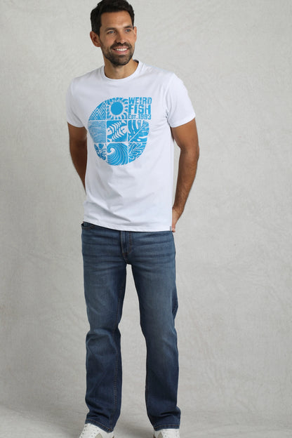 Weird Fish Mens Summer Sector Printed Tee - White