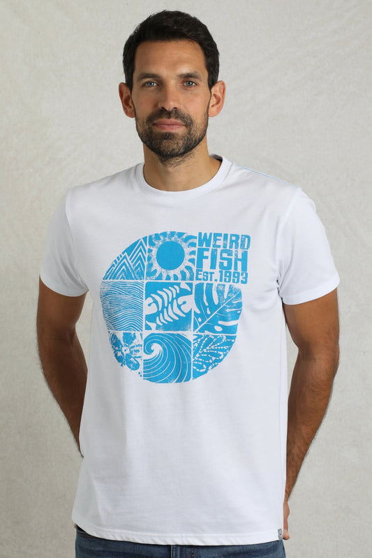 Weird Fish Mens Summer Sector Printed Tee - White