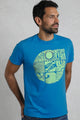 Weird Fish Mens Summer Sector Printed Tee Lagoon Blue