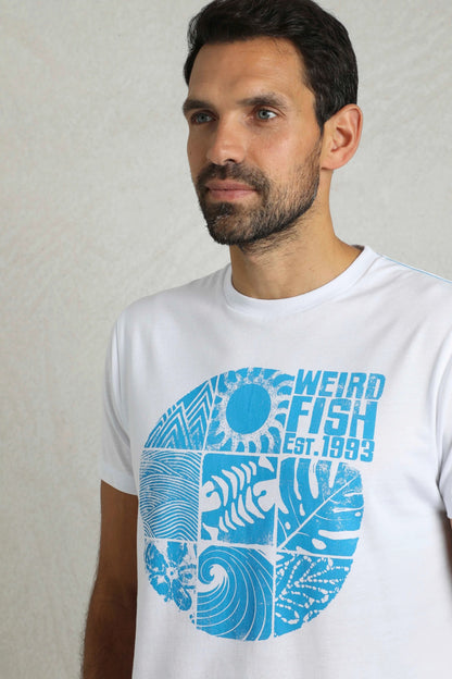 Weird Fish Mens Summer Sector Printed Tee - White