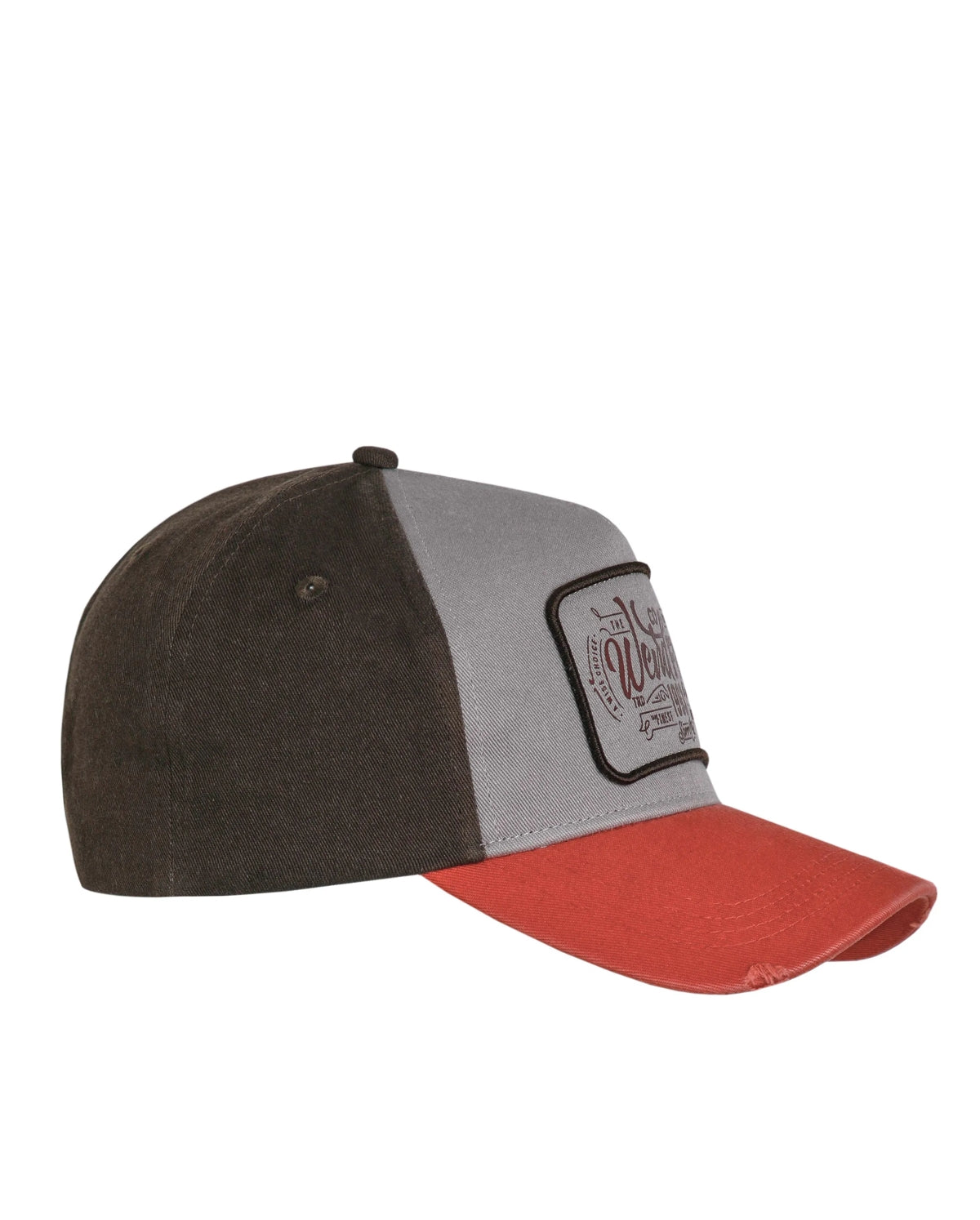 Weird Fish Haywood Trucker Colour Block Vintage Destroyed Cap - Brick Orange