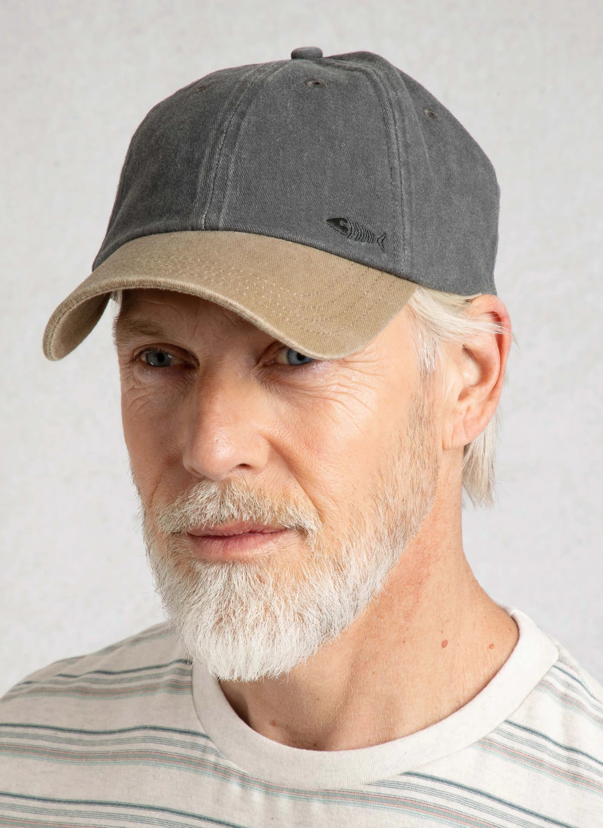 Weird Fish Westbury Heavy Wash Twill Cap - Dark Grey