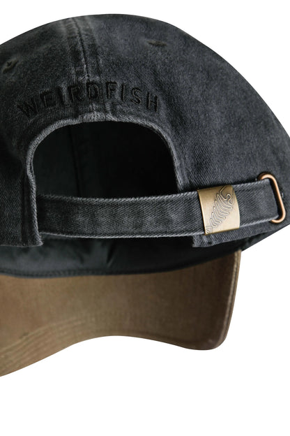 Weird Fish Westbury Heavy Wash Twill Cap - Dark Grey