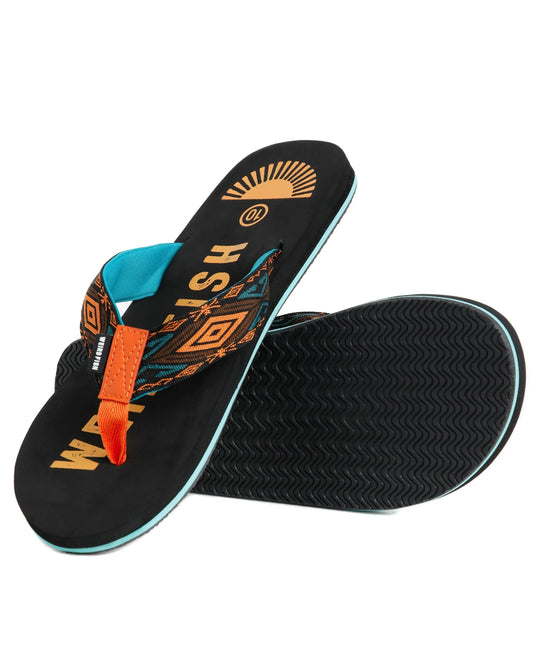 Weird Fish Mens Hamdon Jacquard Flip Flops - Black