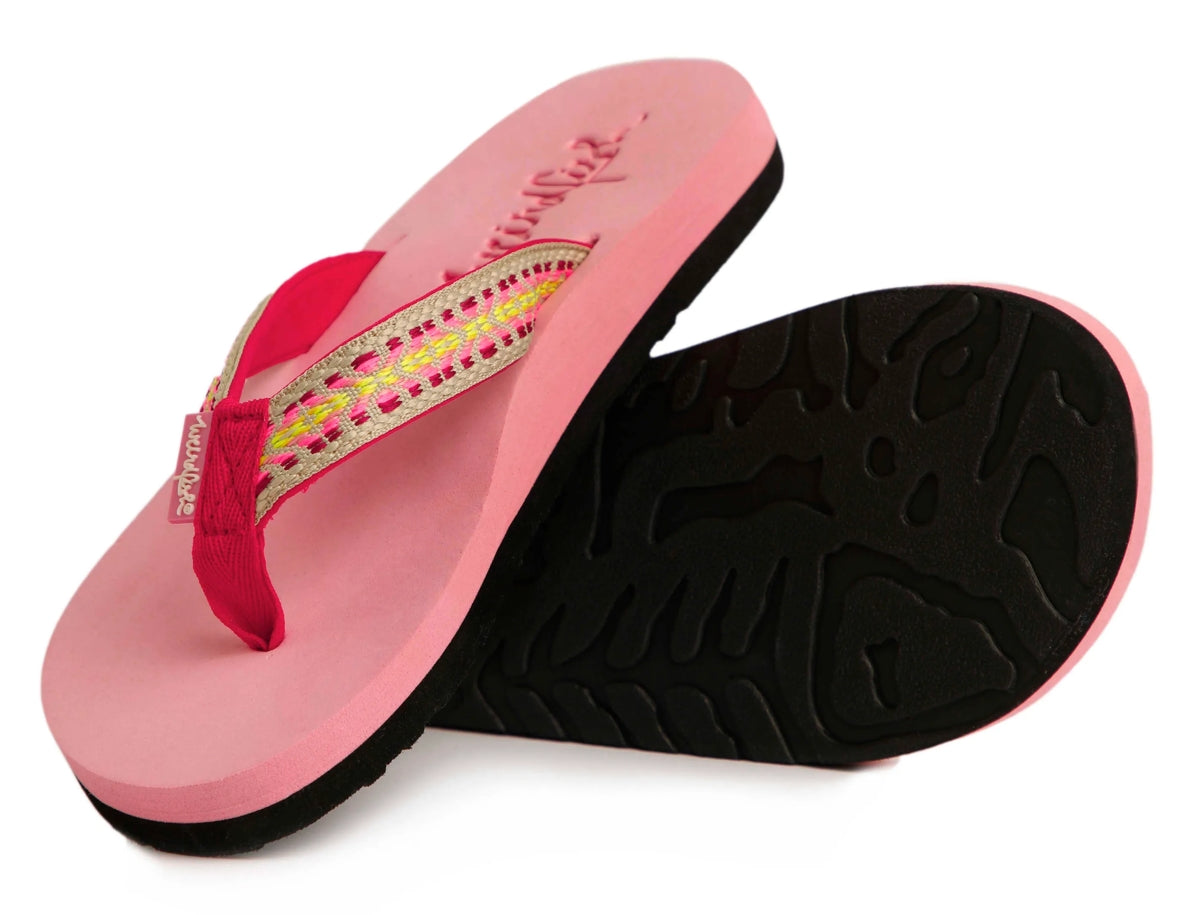 Women's Adila flip flops from Weird Fish in Pale Pink with braided strap.