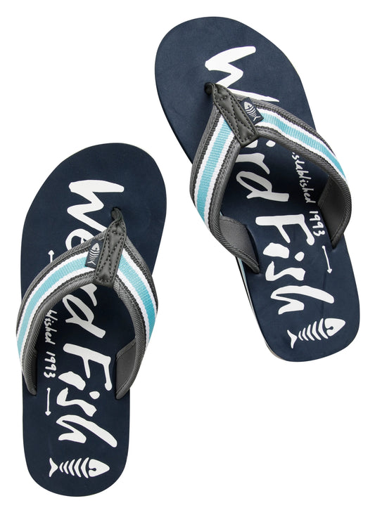 Weird Fish Mens 'Waterford' Flip Flops - Navy