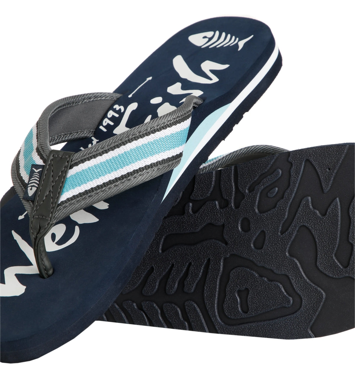 Weird Fish Mens 'Waterford' Flip Flops - Navy