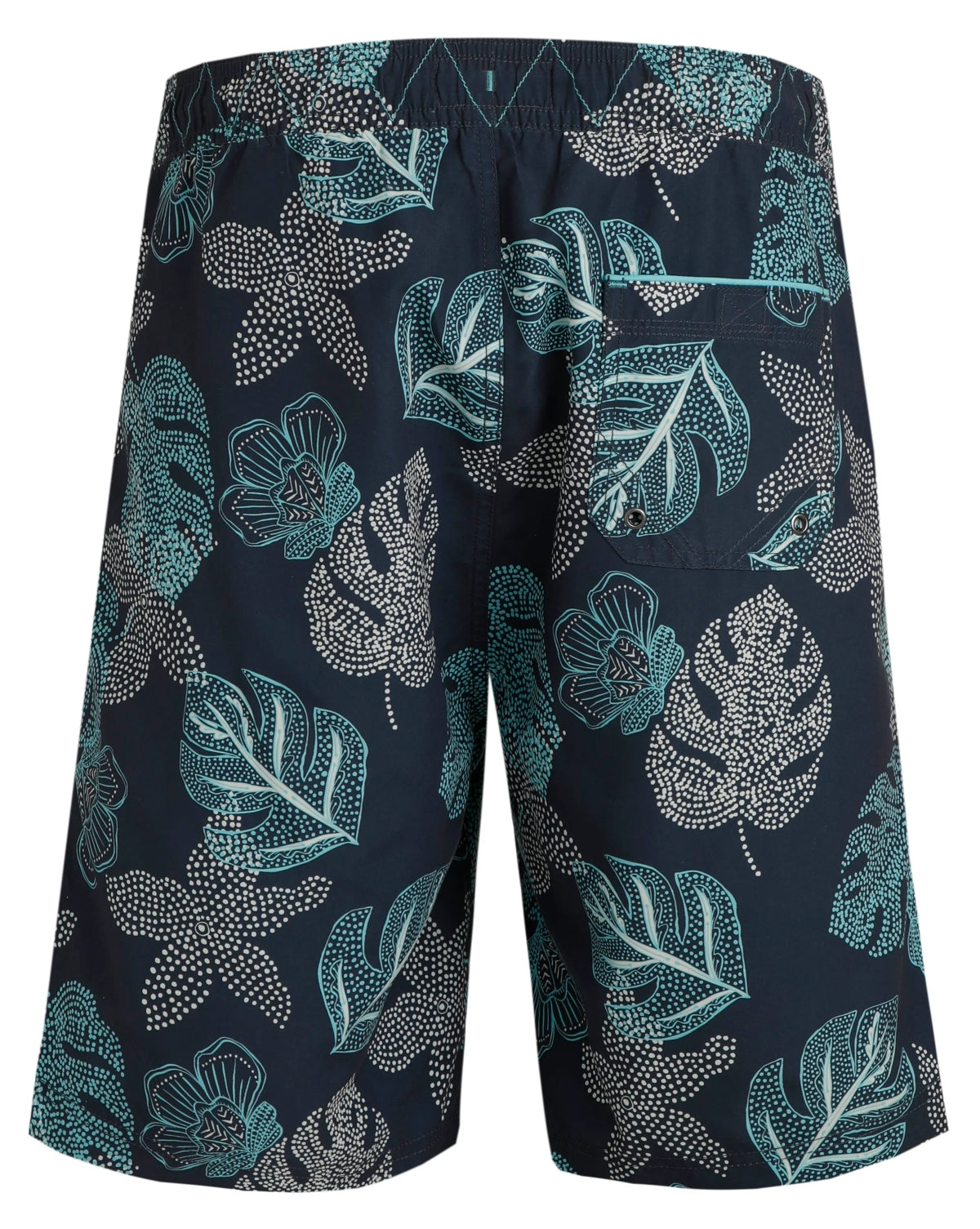 Weird Fish Mens Marina Printed Board Shorts - Navy / Leaf Print