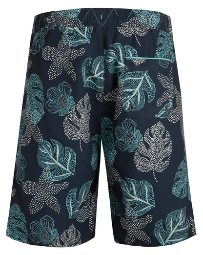 Weird Fish Mens Marina Printed Board Shorts - Navy / Leaf Print