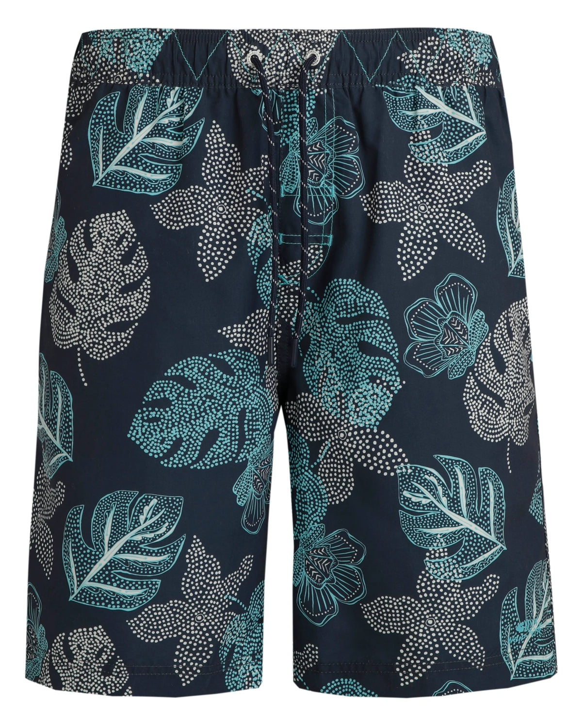 Weird Fish Mens Marina Printed Board Shorts - Navy / Leaf Print