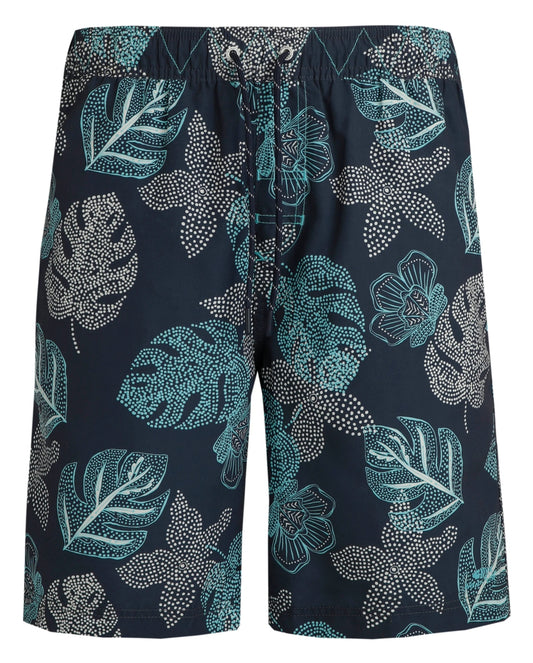 Weird Fish Mens Marina Printed Board Shorts - Navy / Leaf Print