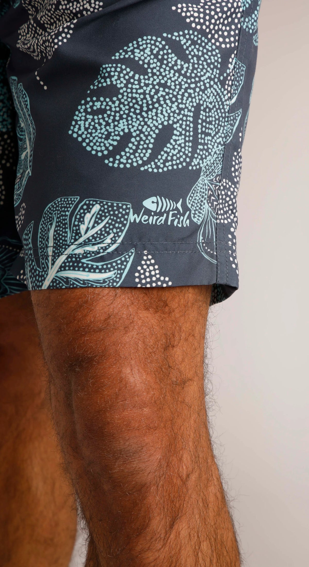 Weird Fish Mens Marina Printed Board Shorts - Navy / Leaf Print