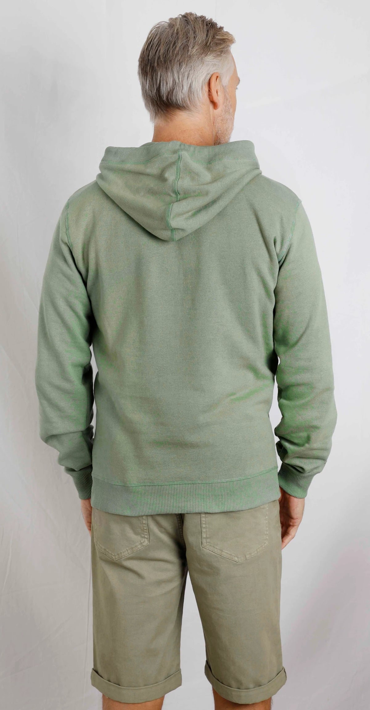 Men's hooded pop over Bryant sweatshirt from Weird Fish in Pistachio Green.